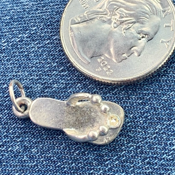 Silver Tone Petite Flip Flop Charm - Picture 4 of 4